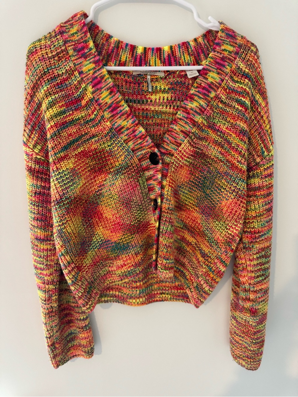 Scotch & Soda Multicolor Cropped V‑Neck Button Cardigan